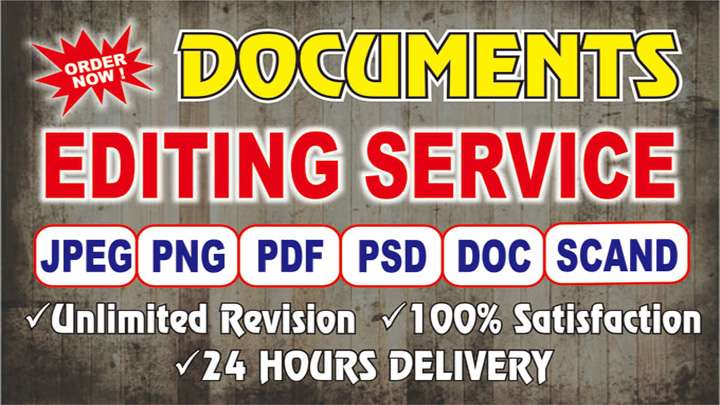 24736I Will do document edit, pdf edit, fillable pdf form, photoshop Editing A to Z for